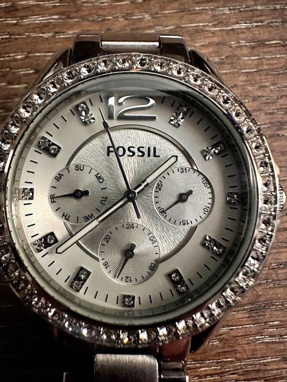 Fossil Riley Multi-Function Crystal Watch ES3202 Silver - Picture 2 of 8